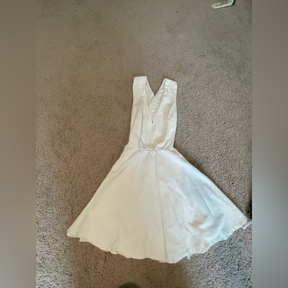 White LuLus open back skater dress